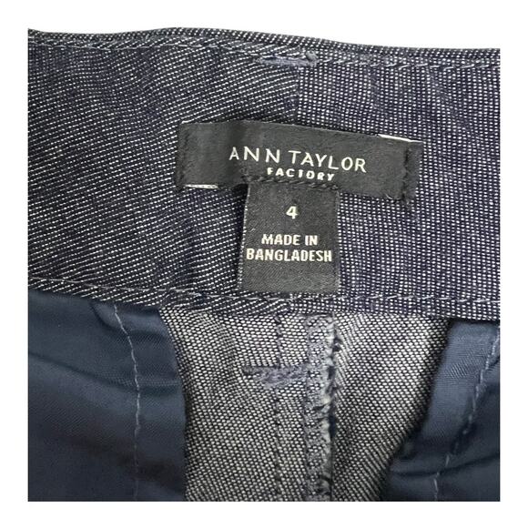 Ann Taylor Chambray Womens Shorts 4 Casual Chino Preppy Twee Factory - Picture 3 of 4